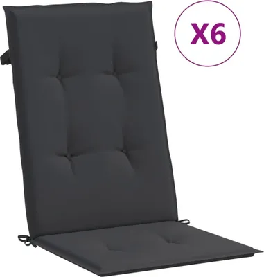 Obrázok produktu pre Podložky na záhradné stoličky, vysoké operadlo 6 ks 120x50x3 cm