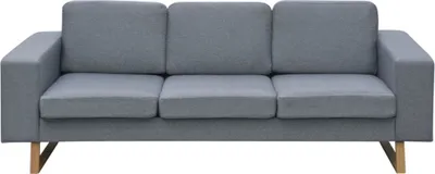 Produktbild von vidaXL Sofa 3-Sitzer Stoff Hellgrau