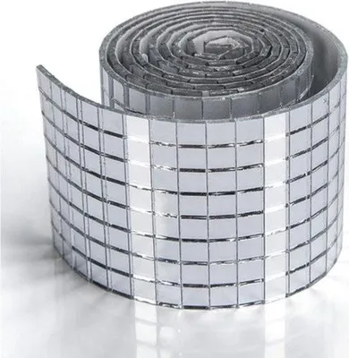 Produktbild von 1888 selbstklebende Glasmosaikfliesen – Kleine quadratische Spiegelfliesen – Aufkleber für DIY-Bastelarbeiten – Discokugel-Spiegelfliesen für Partys – Silber