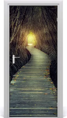 Produktbild von Tulup Türaufkleber 95x205 cm Dekorative Aufkleber Selbstklebend Wasserdichte Tapete Abnehmbar Schlafzimmer Wohnzimmer Wohnkultur - Weg im Wald