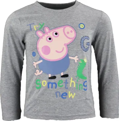 Produktbild von PEPPA Wutz George Dino Kinder Langarmshirt für Jungen – Grau / 92