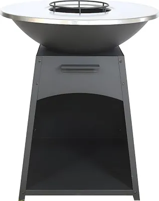 Produktbild von Grill mit Stahlplatte und Feuerstelle - B 81 x L 81 x H 96 cm - Schwarz - CORVERA