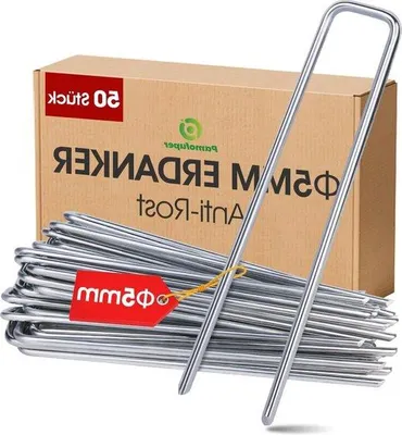 Immagine prodotto di Chiodi da terra da 5 mm, 50 pezzi, chiodi antiruggine per terreni duri, chiodi di sicurezza, lunghezza 200 mm