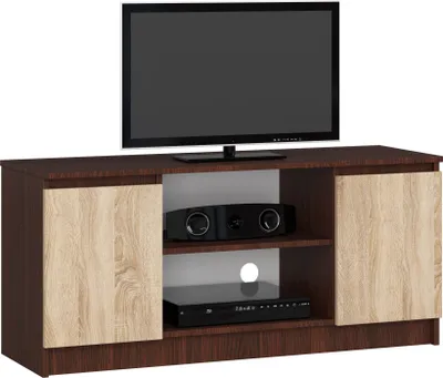 Produktbild von TV Schrank AKORD Fernsehkommode 120 cm Wenge, Sonoma-Eiche B120 x H55 x T40 cm