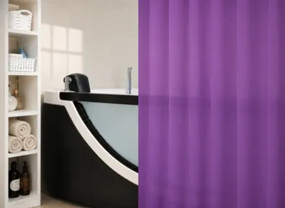 Produktbild von Spirella Violett Lila Duschvorhang 120x200 cm PEVA PVC-frei Matt Wasserdicht 8 Ösen