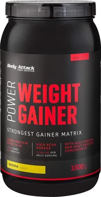 Produktbild von Body Attack Power Weight Gainer 1500g Banane
