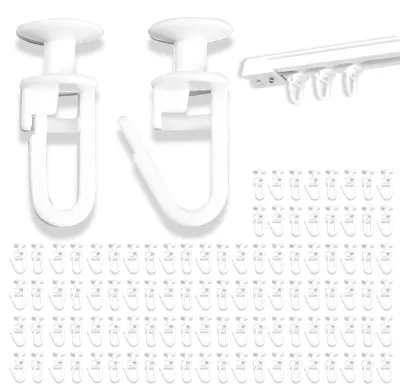 Gardinenhaken 100 Stück, 10 mm, Kunststoff, für Schienen
