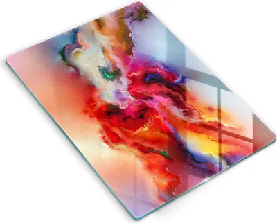 Produktbild von Glasschneideplatte - Herdabdeckplatte - 40x52 cm - Schneidebrett - Spritzschutz - Rauchabstraktion