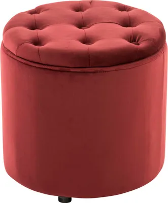 Produktbild von Sitzhocker CUTUN - Samt Rot 44x44x42 cm | Hocker Schlafzimmer Polsterhocker Wohnzimmer Sitzbank Esszimmer