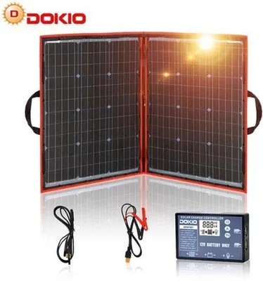Immagine prodotto di Pannello solare flessibile da 100W - Pieghevole - Monocristallino - Ideale per viaggi e campeggio