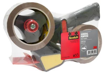 Produktbild von Packbandabroller + Scotch® Allzweck-Klebeband -Braun - 50 mm x 66 m