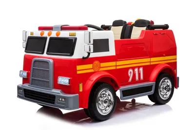 Produktbild von Großes Feuerwehr Kinder Elektroauto 12V mit Wasserspritze & Fernbedienung (3–8 Jahre)