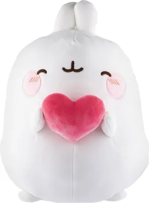 Produktbild von Plüsch Molang mit Herz weiß/rosa 14cm