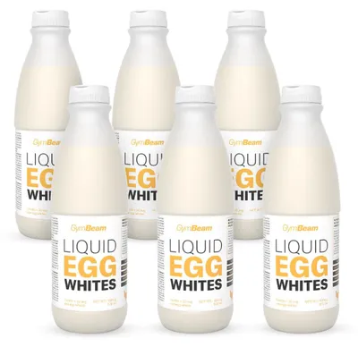 Produktbild von GymBeam Flüssiges Eiklar - praktische Form von 100% Eiklar, schnelle und vollwertige Eiweißquelle, ideal für Proteinshakes, Backen und Kochen, 6x1000g