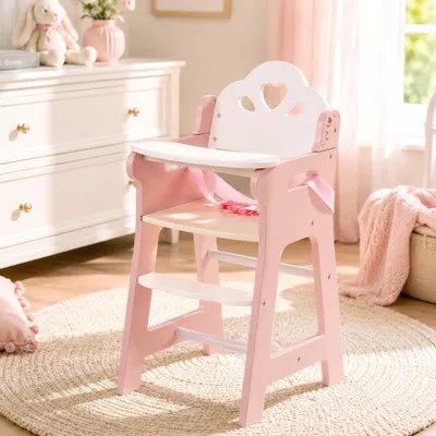 Productafbeelding van Houten kinderstoel met veiligheidsgordel en voetsteun