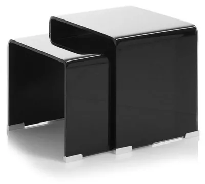 Immagine prodotto di Set 2 Tavolini 41x30x37 cm in Vetro Nero
