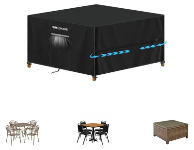 Produktbild von Gartenmöbelhülle Wasserdicht 115x115x75cm - 420D Oxford Stoff Anti-UV Quadrat