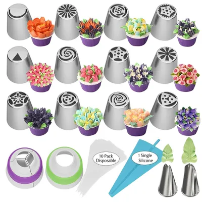 Imagen del producto de Conjunto de 27 piezas de herramientas para repostería, ideal para la elaboración de moldes para tartas