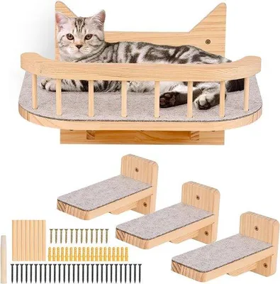 Produktbild von Katenturm mit Plüschüberzug - Klettergerüst für Kätzchen mit Schlafplatz und Spielbereich