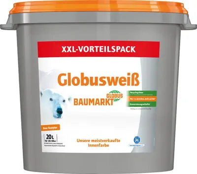 Produktbild von Globusweiß Wandfarbe weiß matt 20 L