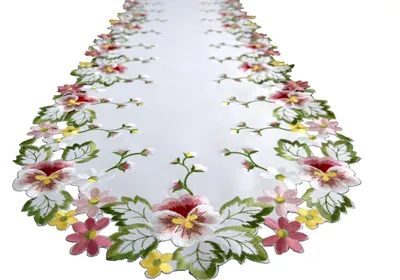 Immagine prodotto di Runner da tavola, striscia decorativa ovale ricamata 40/160 cm, tovagliolo per tavola, cassettiera