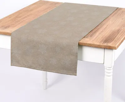 Produktbild von SCHÖNER LEBEN. Tischläufer Eiskristalle gold beige