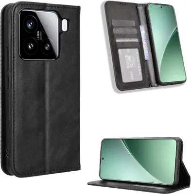 Produktbild von Mobigear Sensation  Xiaomi 15 Pro Hülle Klapphülle Geldbörse - Schwarz