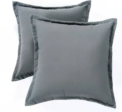 Produktbild von HOMESCAPES Outdoor-Kissen grau - 2er-Set Gartenkissen 45 x 45 cm
