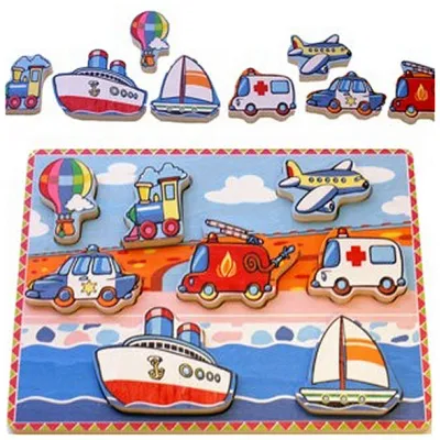 Obrázok produktu pre Jednoducho pre deti Drevené puzzle s vozidlami