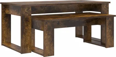 Immagine prodotto di vidaXL Set di tavolini 2 pezzi in legno di quercia affumicato