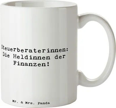 Produktbild von Mr. & Mrs. Panda haferl Spruch Steuerberaterin Heldin - Weiß - Geschenk, Tasse, Becher, Teetasse, Wertschätzung, Finanzheldinnen, Berufe, Beruf, Berufspassion, Dank an