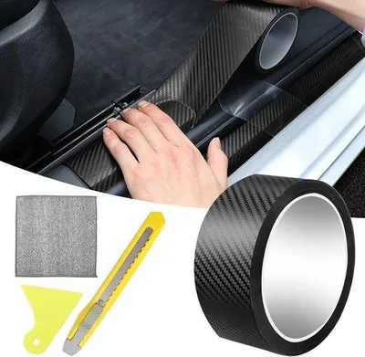 Produktbild von Famanu Schutzfolie für Auto-Einstiegsleisten - 3 cm x 5 m selbstklebende Folie