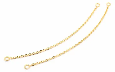 Produktbild von Vintageparts Verbinder Kette Messing 18k gold beschichtet mit Biegeringen 75 mm, 2 Stück