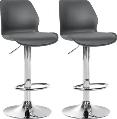 Produktbild von 2er Set Barhocker HLO-CP262 Kunststoff grau