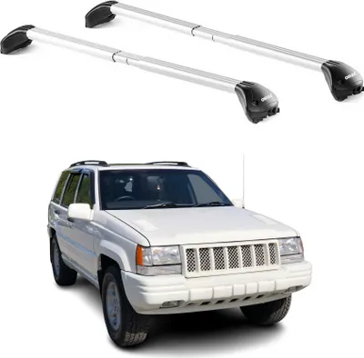 Image de Barres de toit pour Jeep Grand Cherokee 1992-2011 Gris Argenté 2 pièces ABE