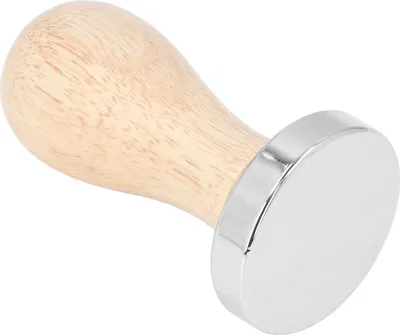 Obrázok produktu pre Odnímateľný tamper na kávu z nehrdzavejúcej ocele s plochým dnom na kávu s drevenou rukoväťou 49 mm