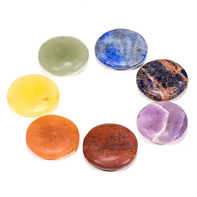 Immagine prodotto di Pietre Chakra 7 incastonate rotonde - 3,5 cm