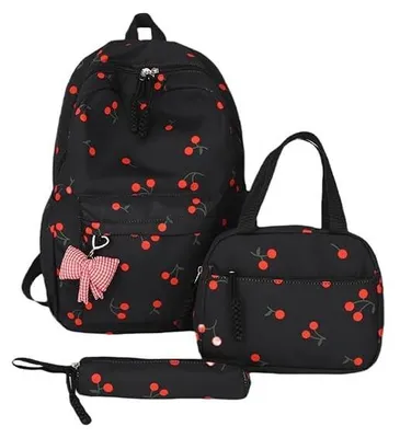 Image de Sac à dos scolaire avec sac à lunch et étui à stylos - Ensemble de 3 pièces, couleur noire