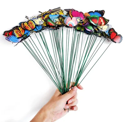 Produktbild von Gartenstecker Schmetterling, 24 Stück, künstlich, für Innen und Außen