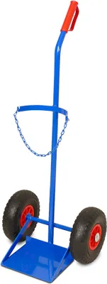 Produktbild von Stahlflaschenkarre für 1 Flasche, Tragkraft 100 kg, für Gasflaschen mit 140-210 mm Durchmesser