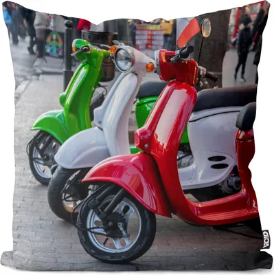 Produktbild von VOID Vintage Roller Italien Scooter Kissenbezug Kissenhülle Polyester wasserfest Outdoor Indoor