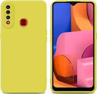 Image de Cadorabo Housse pour Samsung Galaxy A20s Housse de protection jaune en TPU Silicone Etui Case Housse pour téléphone portable