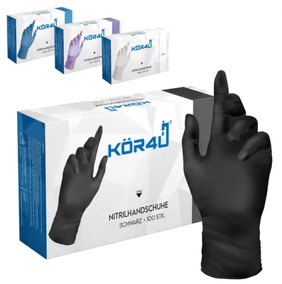 Productafbeelding van Nitrilhandschoenen, zwart, maat S, 100 stuks, poedervrij, latexvrij, extra sterk, wegwerphandschoenen, voedselhandschoenen