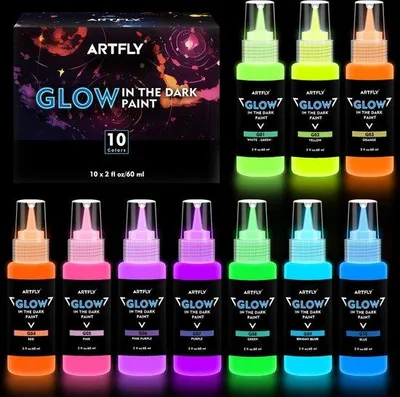 Immagine prodotto di Vernice fluorescente acrilica, 10 colori, 60 ml