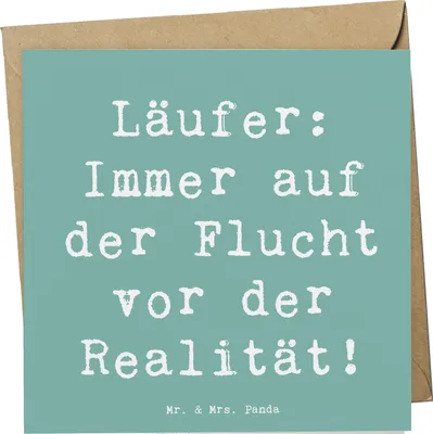 Produktbild von Mr. & Mrs. Panda Glückwunschkarte Spruch Laufen Realitätsflucht - Meeresbrise - Geschenk, Sportler, anlasskarte, Sportart, Klappkarte, doppelkarte, faltkarte, Sport