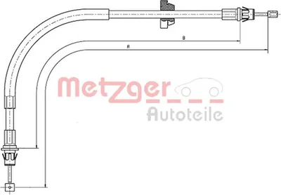 Produktbild von METZGER Handbremsseil Seilzug Feststellbremse für FORD TRANSIT Bus (FD, FB, FS, FZ, FC) Vorne 11.5571