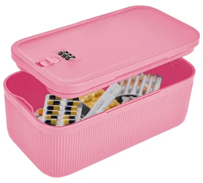 Image de Petit coffre-fort avec serrure à combinaison - Boîte de rangement portable pour médicaments et objets personnels