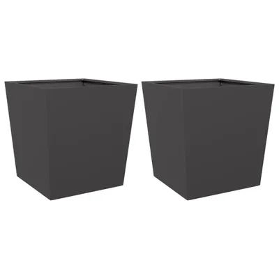 Produktbild von Pflanzkübel 2 Stk. Schwarz 50x50x50 cm Stahl