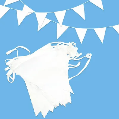 Productafbeelding van Vlaggenlijn 12 m, 42 Vlaggen, Polyester, Wasbaar, voor Feestdecoratie