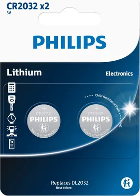 Produktbild von Philips CR2025P2/01B - Lithium Batterien Knopfzelle - 2 Stück - 3 V